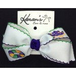 Mardi Gras Bow (Embroidery) - 5 Inch 